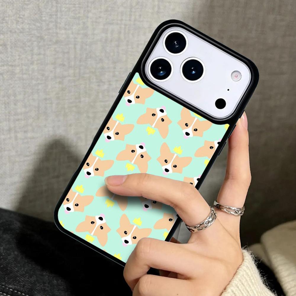 Чехол-бампер для iPhone 17 Air 16 Pro Max 15 Plus 11 13 Mini 14 12 Задняя крышка телефона Мультяшная собака Вельш-корги