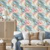 Ink Wallpaper Light Gray, Turquoise, and Beige for Living Room and Bedroom 50x1000