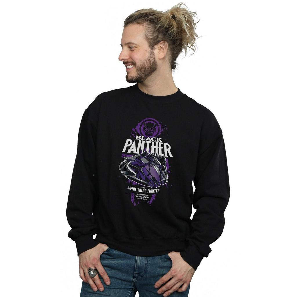 Marvel Mens Black Panther Talon Fighter Badge Sweatshirt