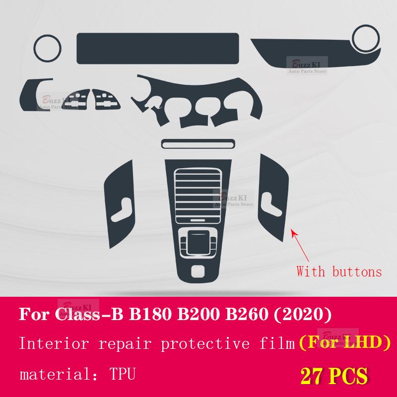 For Mercedes Benz W247 Class-B - Car Interior Film Dashboard Navigation Gear center console Anti-scratch TPU Car Film