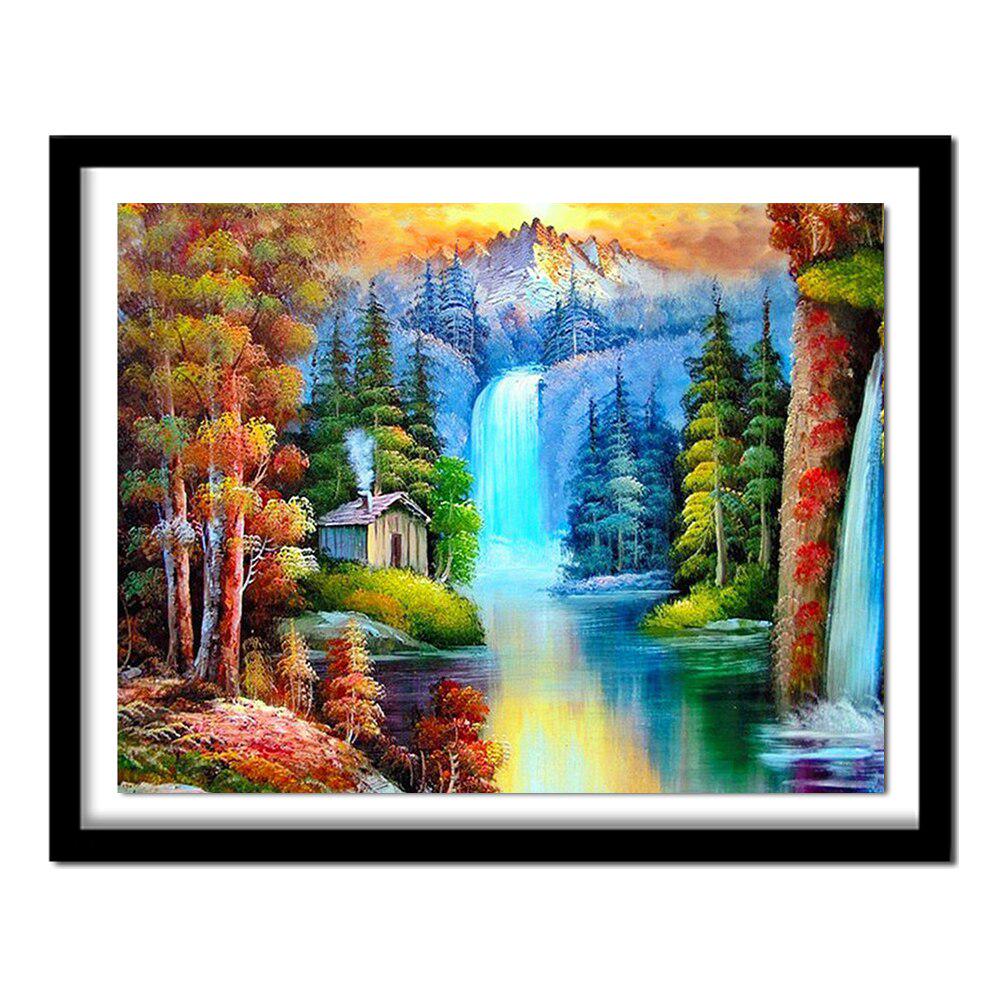 5D DIY Diamond Embroidery Painting Waterfall Full Round  Cross Stitch Diamond Scenery Kit Sale