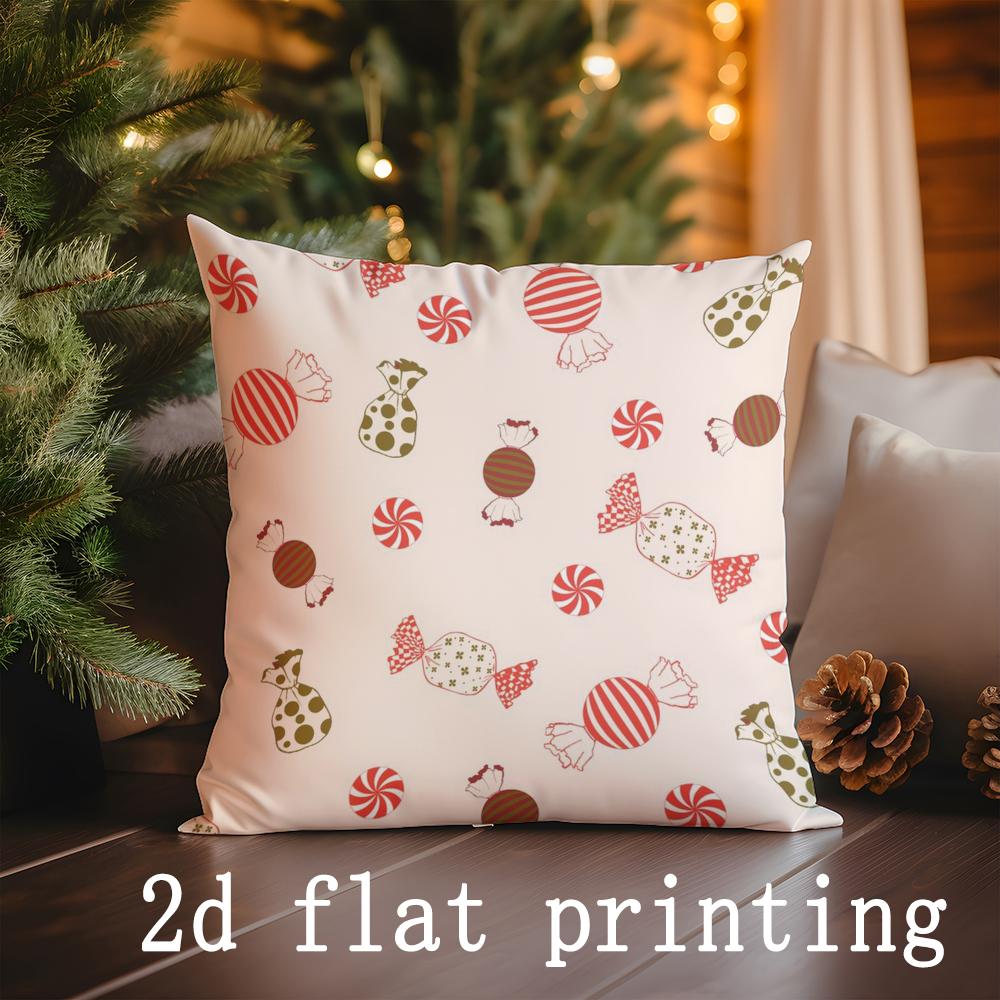 Home Decor Christmas-themed Cute Animal & Snowman Pillowcases Pattern Cushion Cover Suitable for Sofa Bedroom Car Pillow Cover