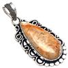 Pendant Fossil Coral Gemstone Handmade Mother Day Silver Jewelry 2.25"