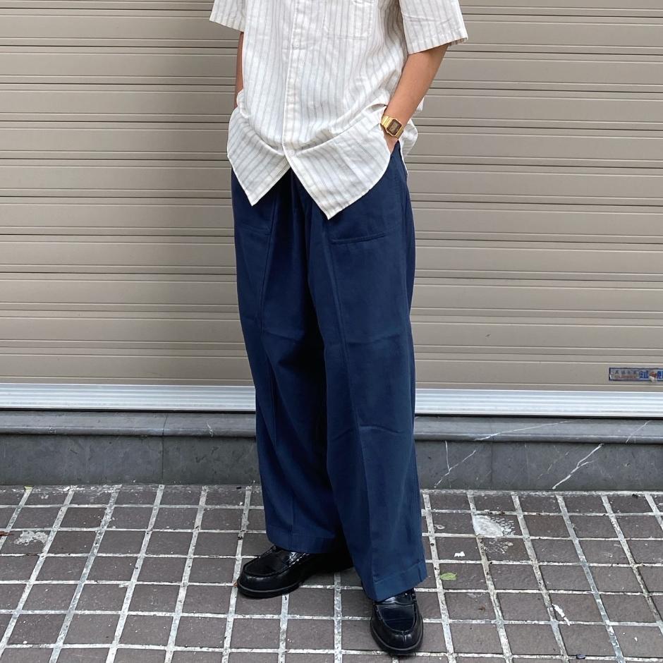 Uniqlo X Jw Anderson Стильные Простые Однотонные Повседневные Брюки Средней Посадки Мужские Брюки Темно-Синий 463977-68