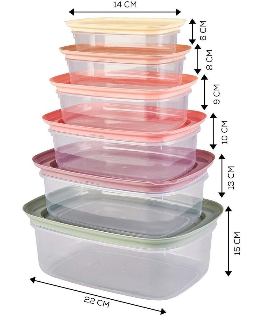 6-Piece Storage Box Home Kitchen Large Small Set Colorful