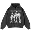 Уличная одежда Ретро мультяшная графика стираная черная свободная унисекс толстовка Y2K