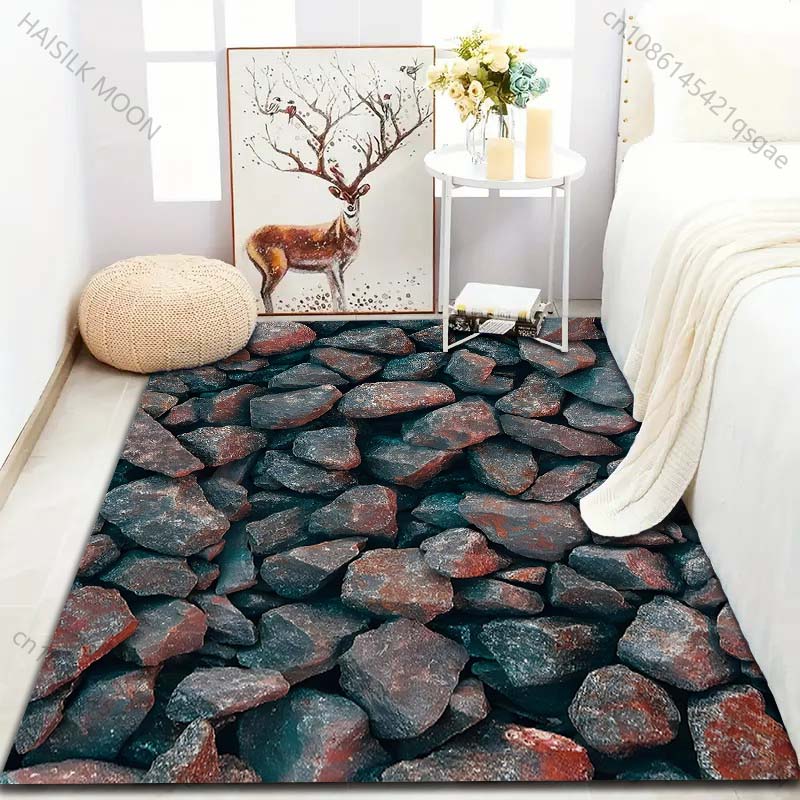 1 шт. Ковер с принтом каменных блоков для спальни, гостиной, прикроватный, под диван, напольный коврик, современный домашний декор, ковер, большой размер