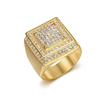 Кольца HIP Hop Bling Iced Out Gold Silver Color из нержавеющей стали с геометрическим рисунком в форме квадрата для мужчин, ювелирные изделия в стиле рэпера, размер 7-13