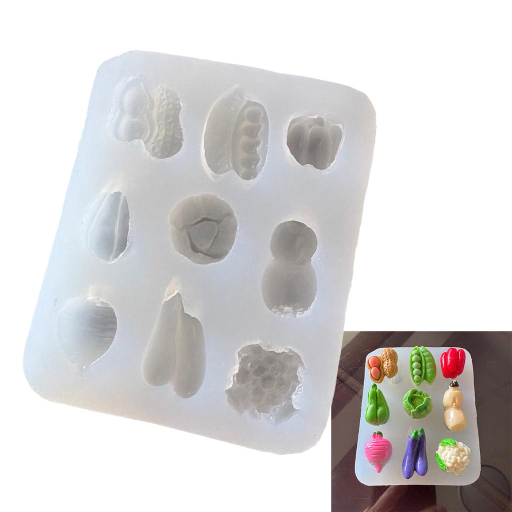 Food Grade Silicone Fruit Vegetable Resin Mold Crafting Supplies for Jewelry Soap Candle Making with Detachable Design