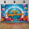 Birthday Party Backdrop Colorful Polyester Banner Photo Booth Decoration 103
