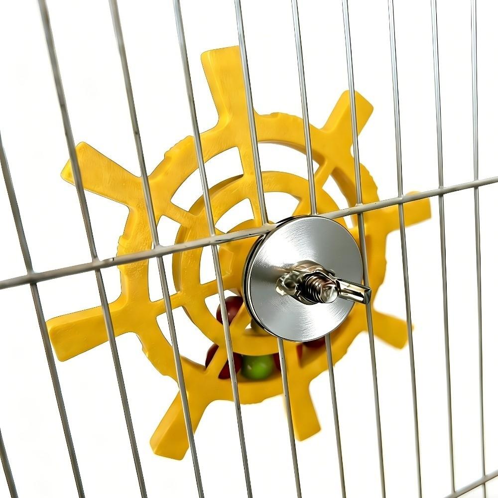 Bite Resistant Interactive Spinning Wheel Rudder Shaped Parrots Rotating Toys Entertainment