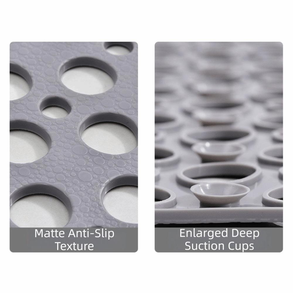 Eco Friendly Suction Cup Bath Mat Quick Drain Round Hole Bath Mat Foot Mat Bath Rug  Bathroom
