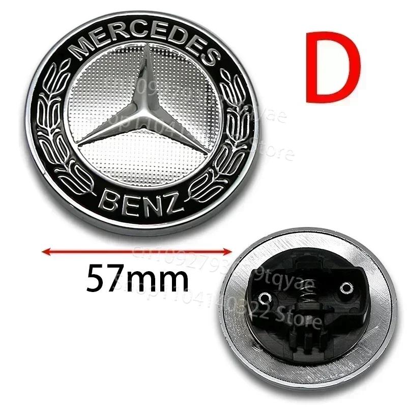 WUGL8 57mm Car Metal Flat Hood Emblem Front Badge Logo Sticker For Mercedes Benz W212 W213 W205 W177 W247 W176 CLS CLA CLK CLG GLS