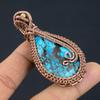 Подвеска из тибетской бирюзы, ювелирное изделие из драгоценного камня, обернутое медной проволокой 999 пробы, подвеска ручной работы, на День благодарения