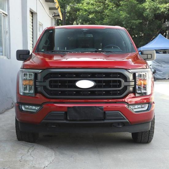 For - Ford F150 F-150 Gloss Black Front Fog Light Lamp Strips Cover Trim