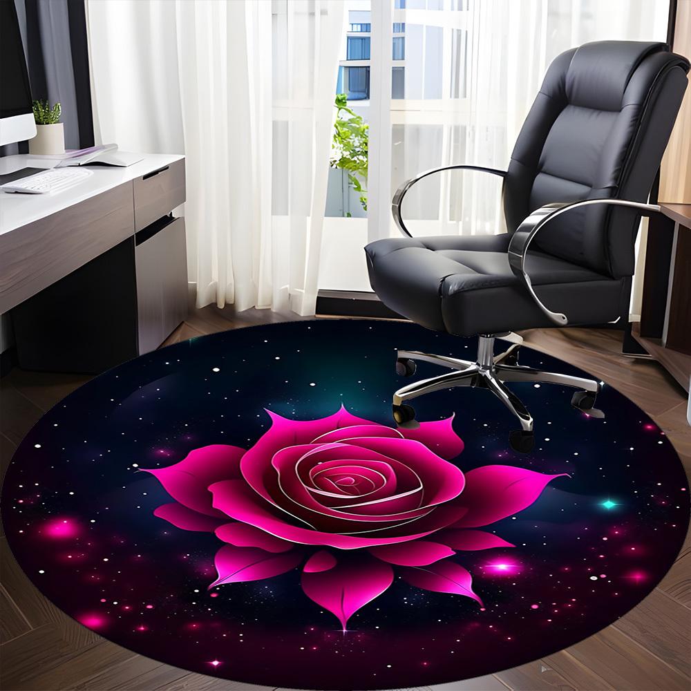 1 шт. Круглый ковер Galactic Rose для офиса, Ковер для офиса, Игровой, Легкий круглый напольный коврик yy260208003