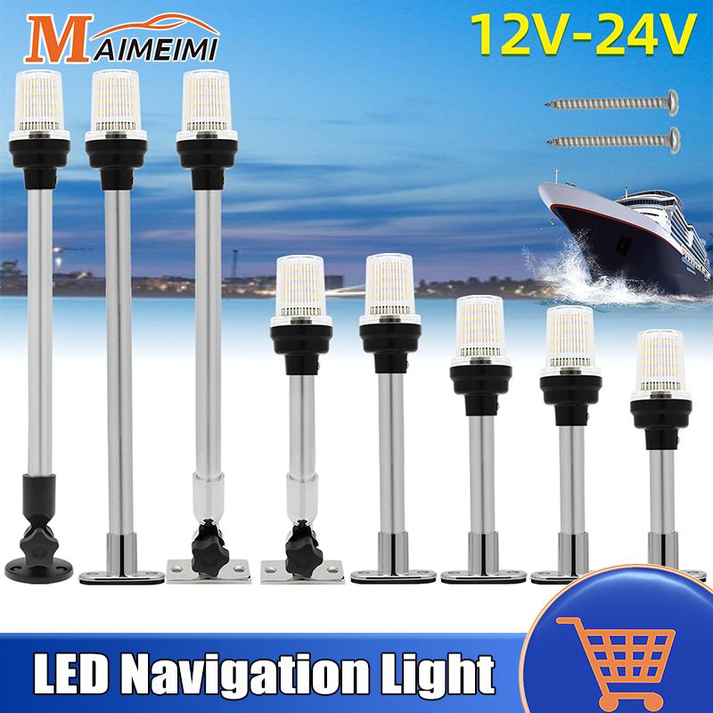 Navigation Light Boat LED Light Yacht Marine Fold Down Navigation Anchor Light 12V-24V Sailing Signal Light 360 Boat Accessories 3