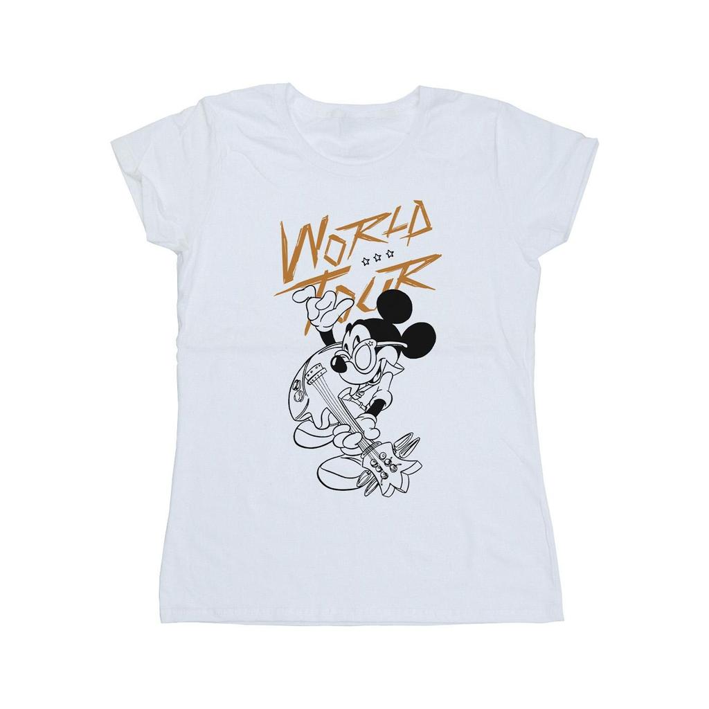 Disney Womens/Ladies Mickey Mouse World Tour Line Cotton T-Shirt
