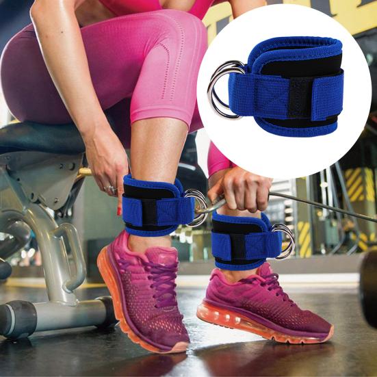 2 шт. манжеты для фитнеса на щиколотке с D-образным кольцом, регулируемые для мужчин и женщин, упражнения на бедра, силовые тренировки, эспандер, аксессуары, ремни на щиколотке, тренировки в домашнем спортзале