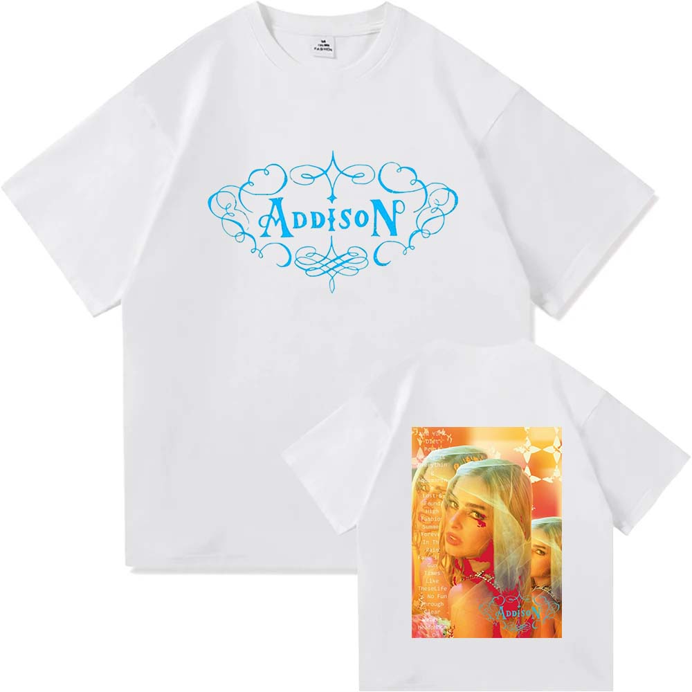 2025 Addison Rae 2025 New Album Addison T Shirt Fashion Retro UnisexWomen Clothing Harajuku Clothes Summer 100 Cotton Graphic T S