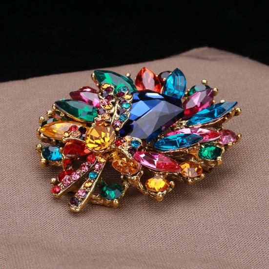 Брошь из искусственного драгоценного камня, свадебная брошь со стразами, модное платье, пальто, аксессуары, милые украшения для женщин и девочек