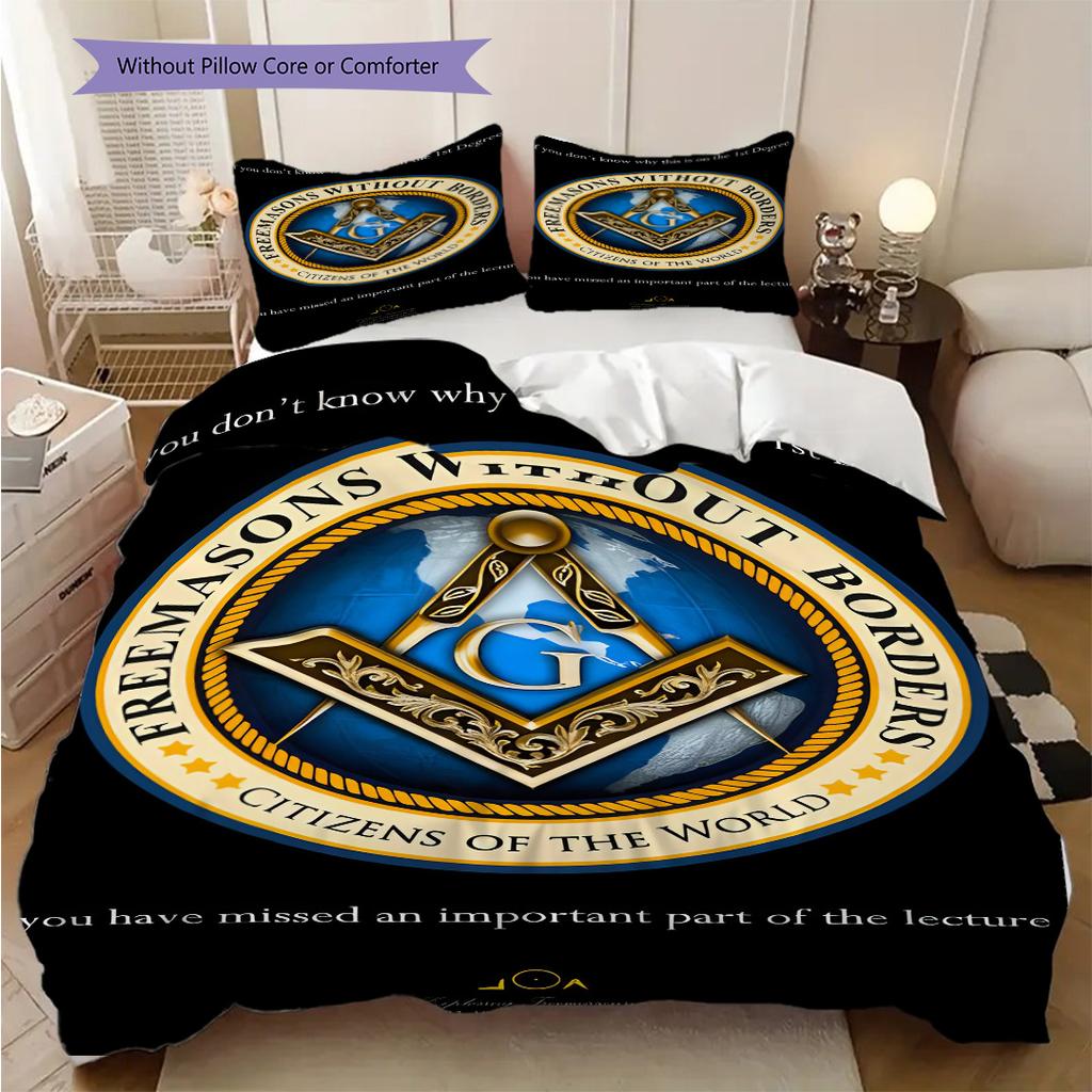 Masonic Excellence Timeless Values Bedding 1 Duvet Cover 2 Pillowcase Without Core Soft And Comfortable Christmas Birthday Gift