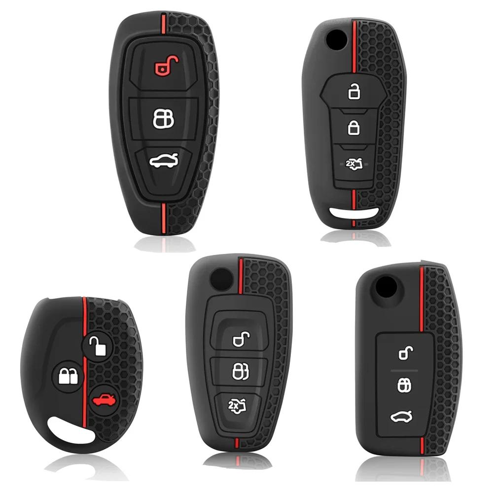 Silicone Remote Key Case Fob For Ford Focus Escape Kuga Mustang Edge Cover