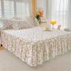 1pc 100%Cotton Bed Skirt Queen/King Size Floral Printed Sheet with Ruffles Falda De Cama Full Size Skirt for Single