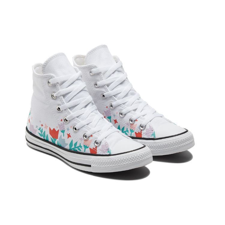 Converse Chuck Taylor All Star Classic Универсальные высокие кеды из парусины Женские кеды Белый Мультиколор 572706C