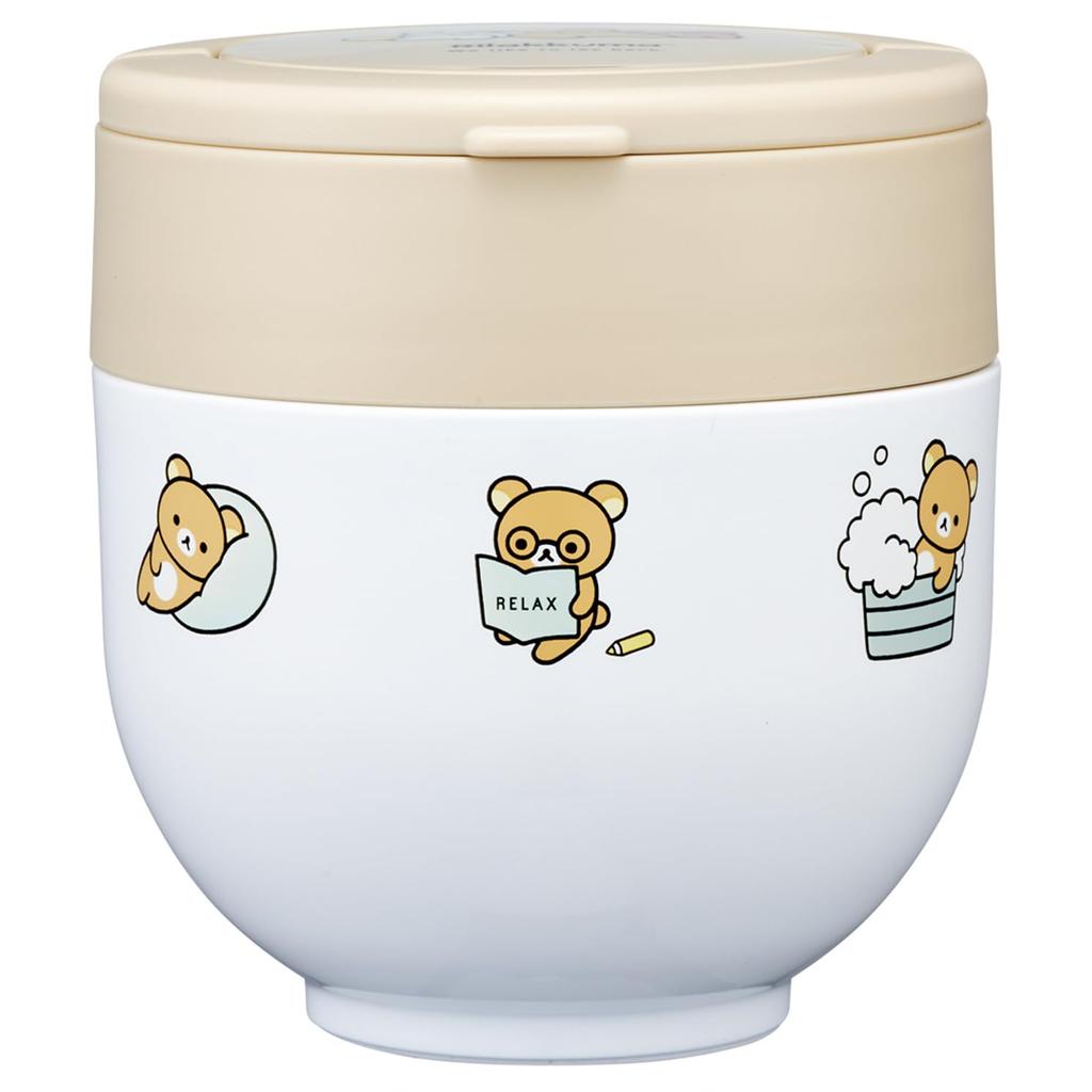 Skater Insulated Lunch Bowl with Folding Rilakkuma Basic Box, Type, 540ml, Women's Size, 2-Tier, Handle, Design, LDNO6-A