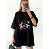 Oversized T Shirt Black All For You Graphic Print With Colorful Elements And Text Casual Wear For Everyday Outfits