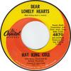 7-дюймовая пластинка НЭТ КИНГ КОУЛ - Дорогие одинокие сердца / Кто следующий в 4870 Capitol Records 1962 США Поп Б/У