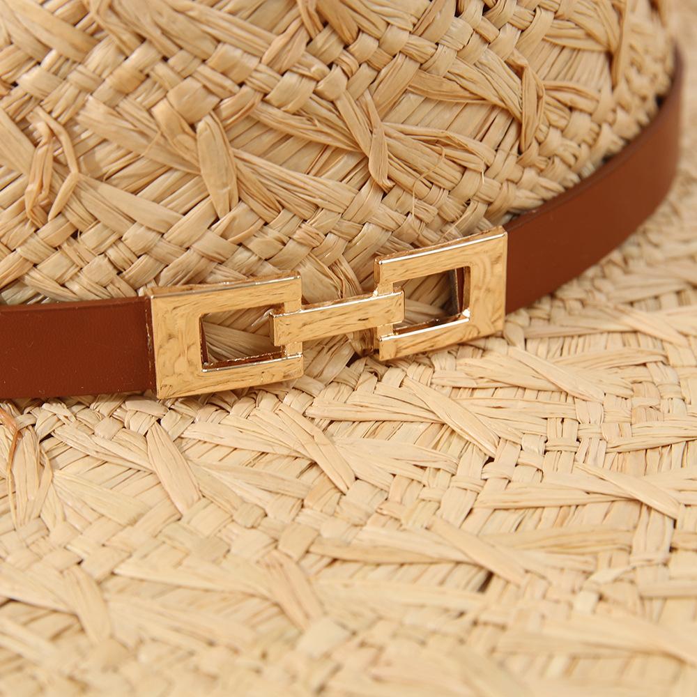 Big brim hand woven Lafite straw hat Panama sun hat seaside vacation fashion rough edge design sun hat