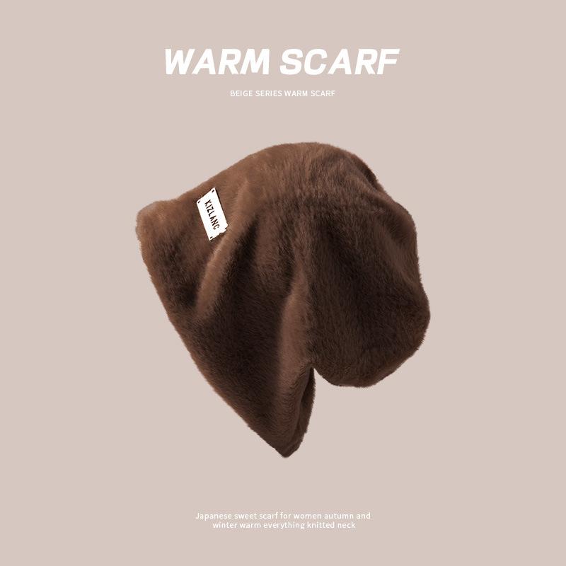 Maillard Hat Women's Fisherman Knitted Versatile Stacking Cold Warm Cute Plush