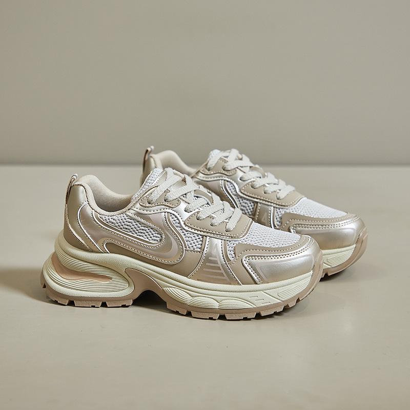 Женские летние туфли Same Dad Shoes со шнуровкой спереди, увеличивающие рост, трендовая повседневная спортивная обувь с дышащей сеткой