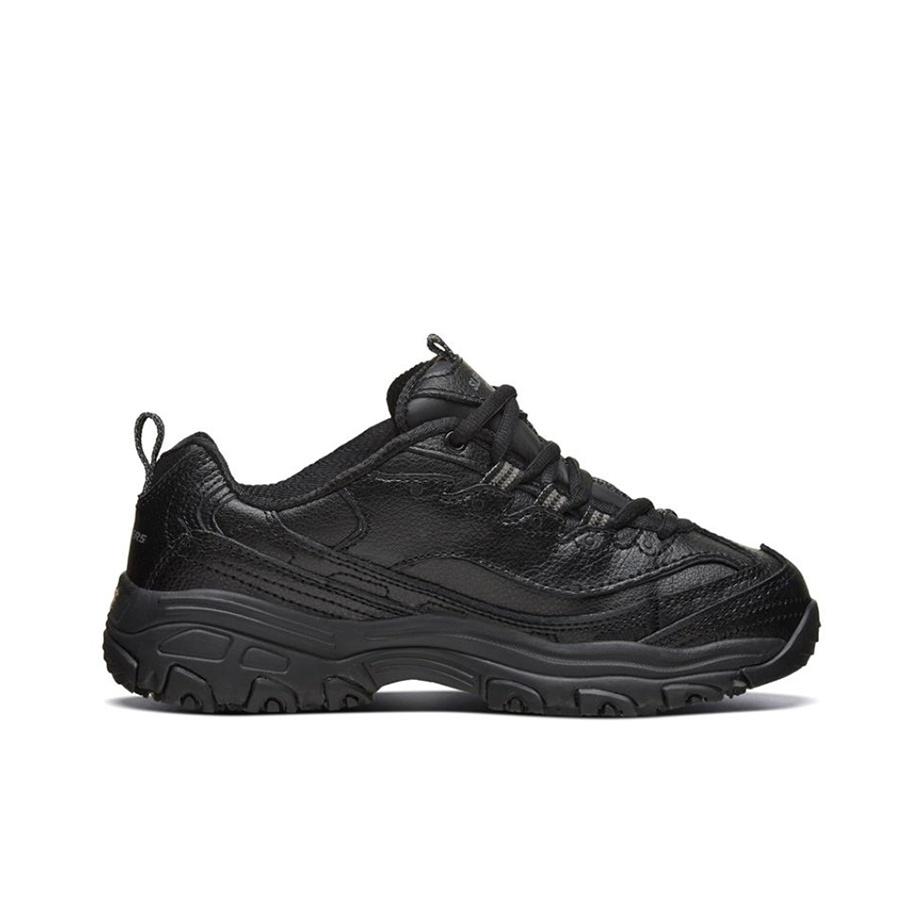Skechers DLites SR Сетка Синтетическая кожа Ретро Дышащие Увеличивающие рост Низкие Папины кроссовки Женская кроссовка Черный 76605-BLK