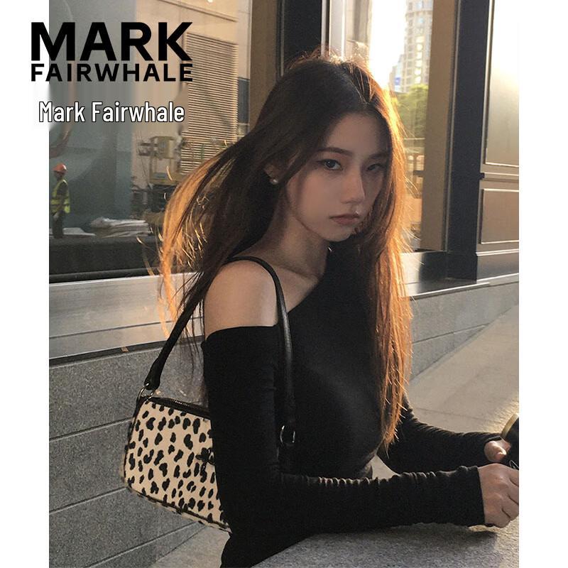 MARK FAIRWHALE Women's Asymmetric Shoulder Long Sleeve T-shirt
