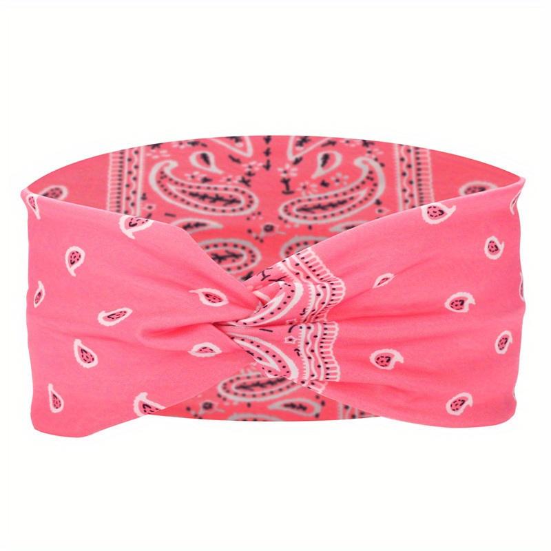 European and American Printed Sports Headband Elastic Knot Cross Headband Yoga Headscarf Paisley Headwear Hairband Hair Accessory