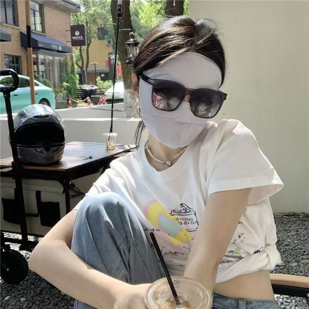 Sunscreen Face Scarf Ice Silk Mask Face Mask Face Gini Mask Adjustable Face Cover Cycling