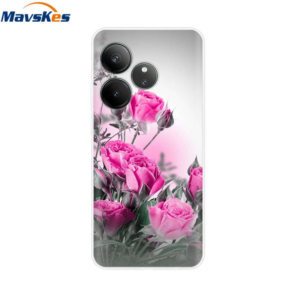 For Realme GT 6T Case Soft TPU Clear Painted Back Cover For Realme GT 6 Case GT6 6T Transparent Bumper RealmeGT6 Cute Protector