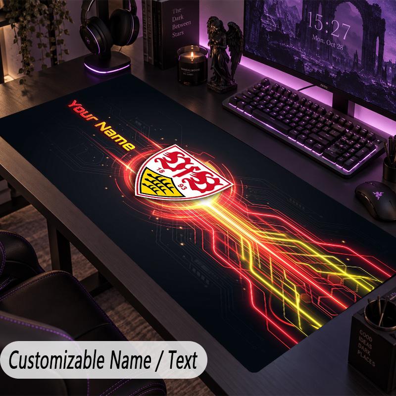 Large Mouse PadVfB Stuttgart FC Custom Name Text Personalized Desk Mat Non Slip Gaming Pad
