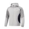 Fitness Series Hooded Zip Logo Raglan Long Sleeve Windbreaker Men Outerwear Static-Grey Geological-Grey AFDV067-3