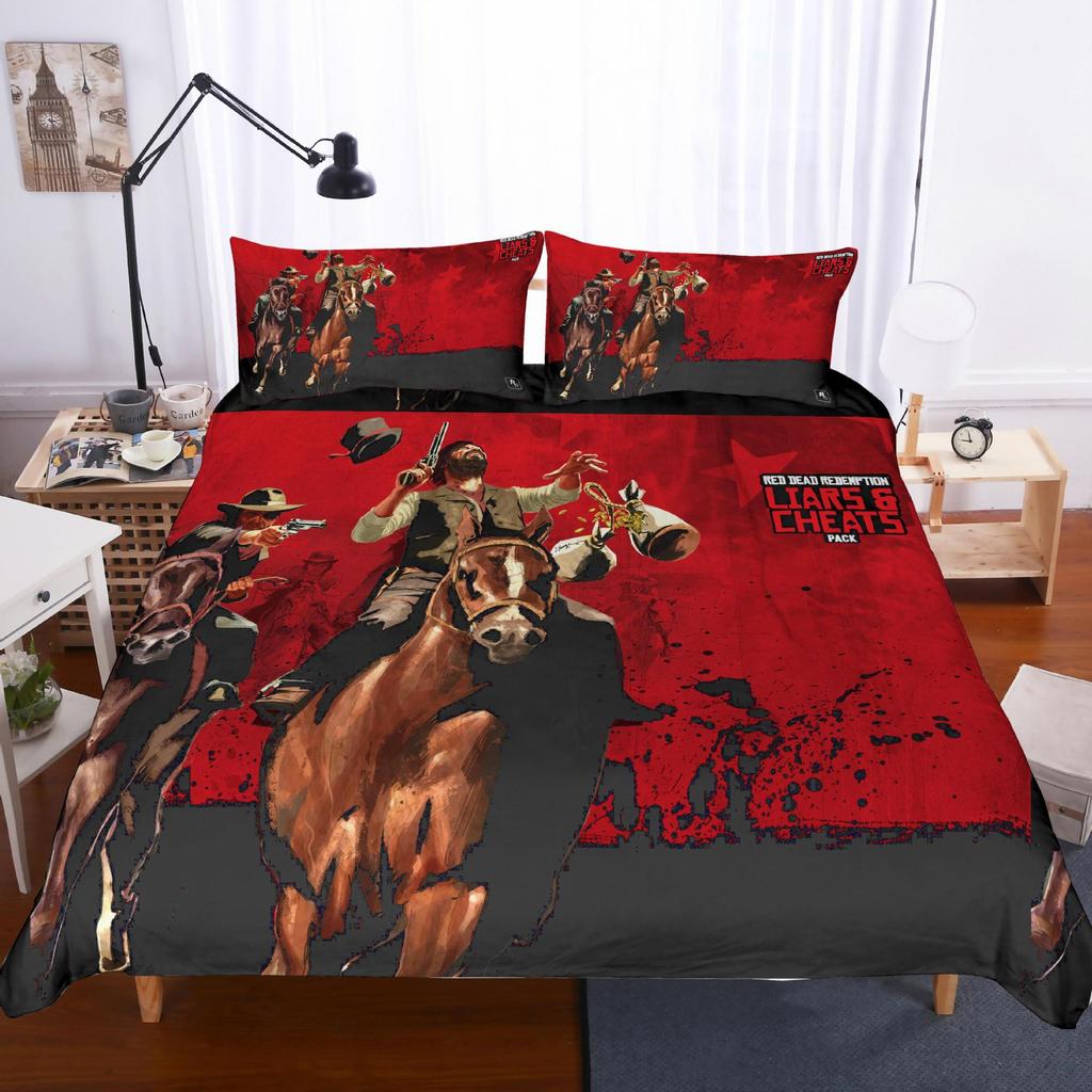 3D Bedding Home Textiles Four-Piece Red Dead Redemption: Redemption