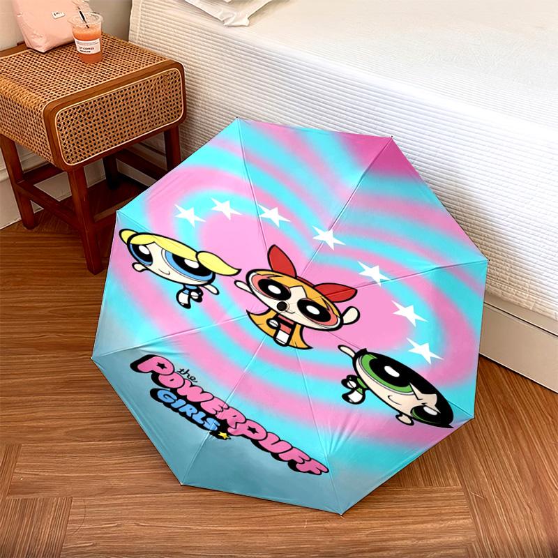 1 шт. Автоматический складной зонт - Мультяшный узор, Портативная и складная конструкция с 52 спицами, Рождественские и новогодние подарки