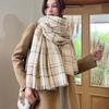 Versatile Wool Scarf for Women In Autumn and Winter Fashionable  Gentle and Simple  Fine Grid Scarf Warm Comfortable  Elegant and High End Shawl