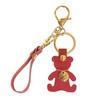 Bear Keychain, Bear Bag Charm, Handmade Faux Leather Keychain Back Strap Bear Keyring Bag Charm/Birthday Gift (Dark Pink)