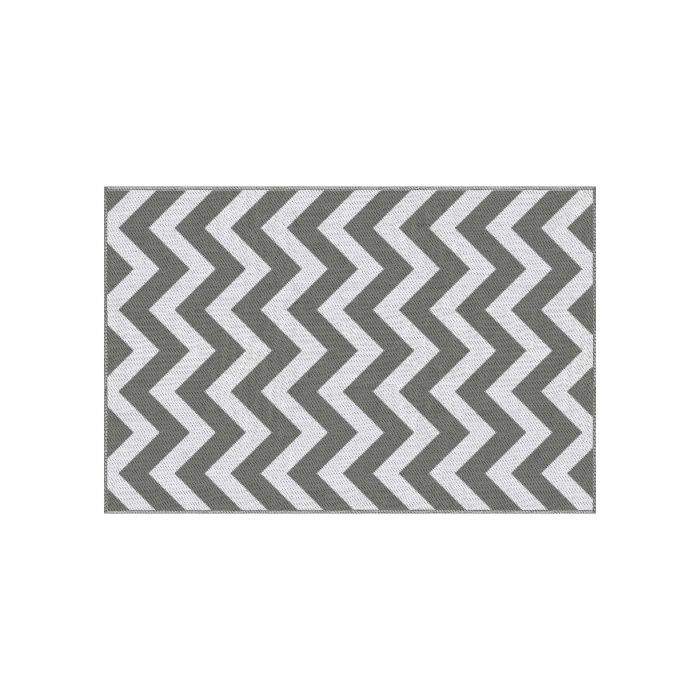 Tapis d'extérieur - MUVOE - 121x182cm - Imperméable - Gris clair+blanc - Rectangulaire