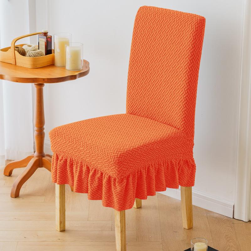 Жаккардовый стрейч чехол-юбка для обеденного стула на все сезоны