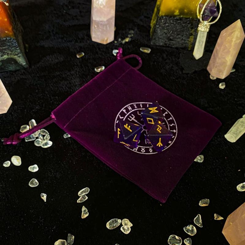 3 шт. 8-гранные рунические кости, смола, ассорти, набор многогранных кубиков, стол для гадания, рулон, карты для вечеринок, игровая игрушка