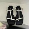 Fashion Women's Shoes 2024 New Ankle Strap Women's Sandals Summer Pinch Toe Buckle Solid Flat Casual Beach Sandals Zapatos De Mujer